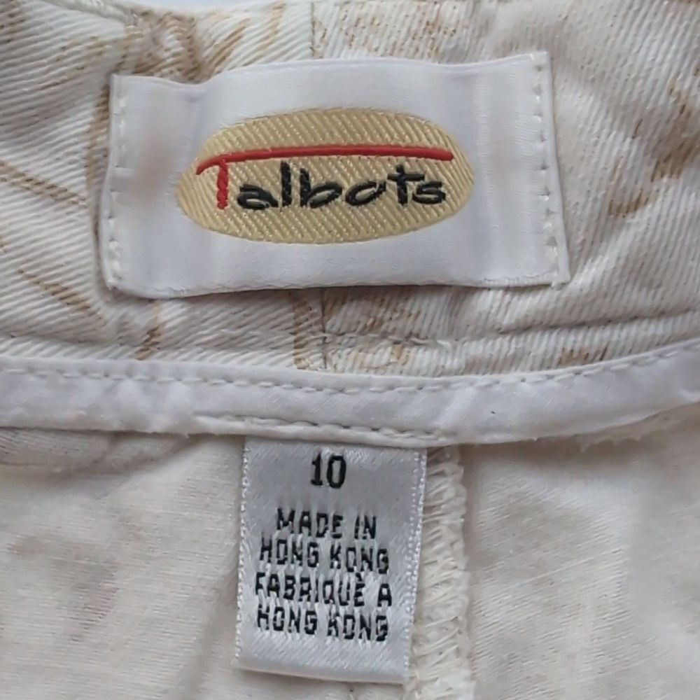 Talbots Cream and Tan Floral  Jeans - Picture 4 of 9